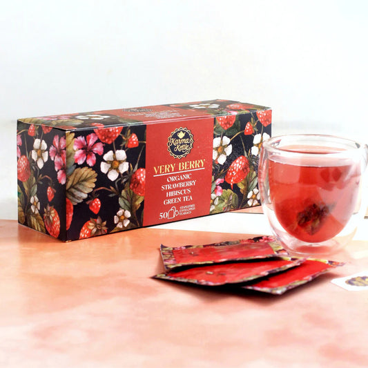 Karma - Very Berry Tea - Organic Hibiscus And Berry Green Tea - 50tb